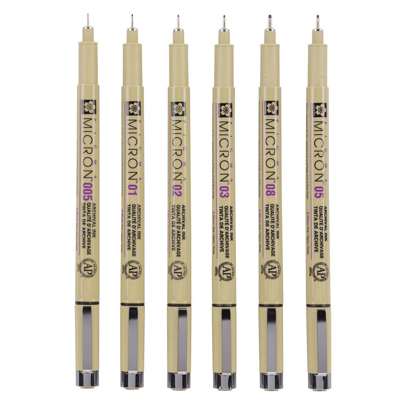 Load image into Gallery viewer, Sakura pigma micron etui 6 fineliners zwart