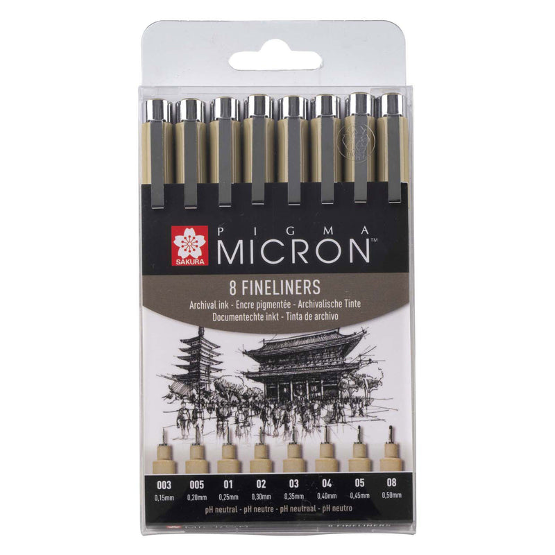 Load image into Gallery viewer, Sakura pigma micron etui 8 fineliners zwart