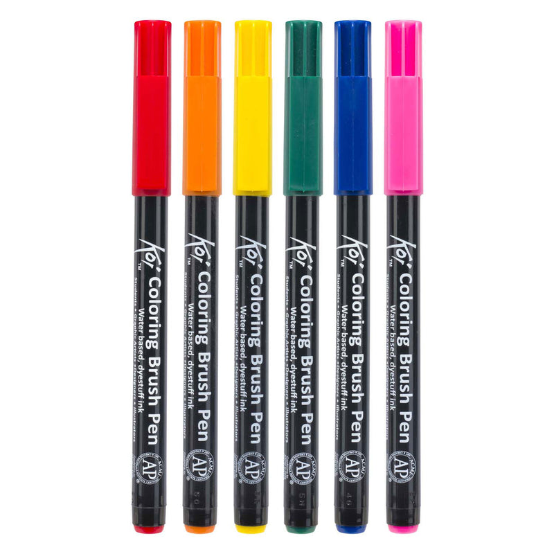 Load image into Gallery viewer, Sakura koi coloring brush pen set bright, 6 kleuren