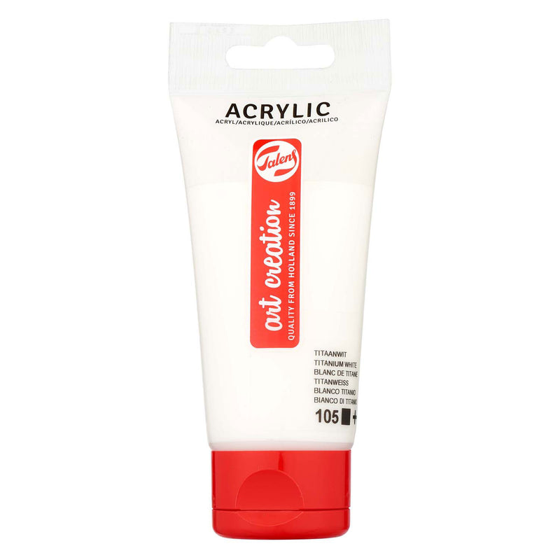 Load image into Gallery viewer, Talens art creation acrylverf tube 75ml titaanwit 105