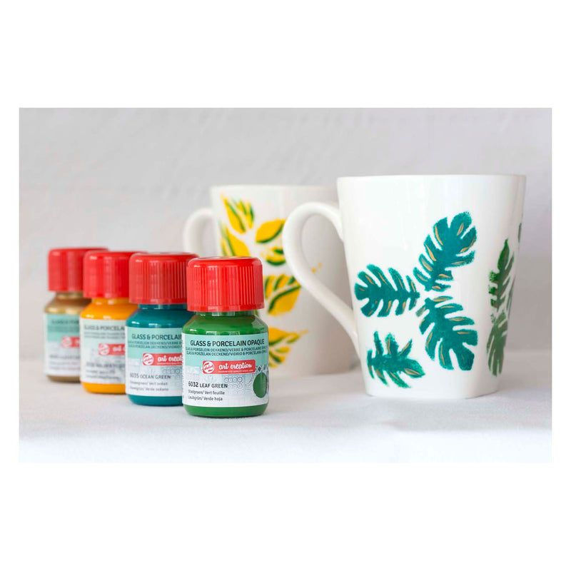 Load image into Gallery viewer, Talens art creat.glas porselein dekkend 4x30ml groen goud