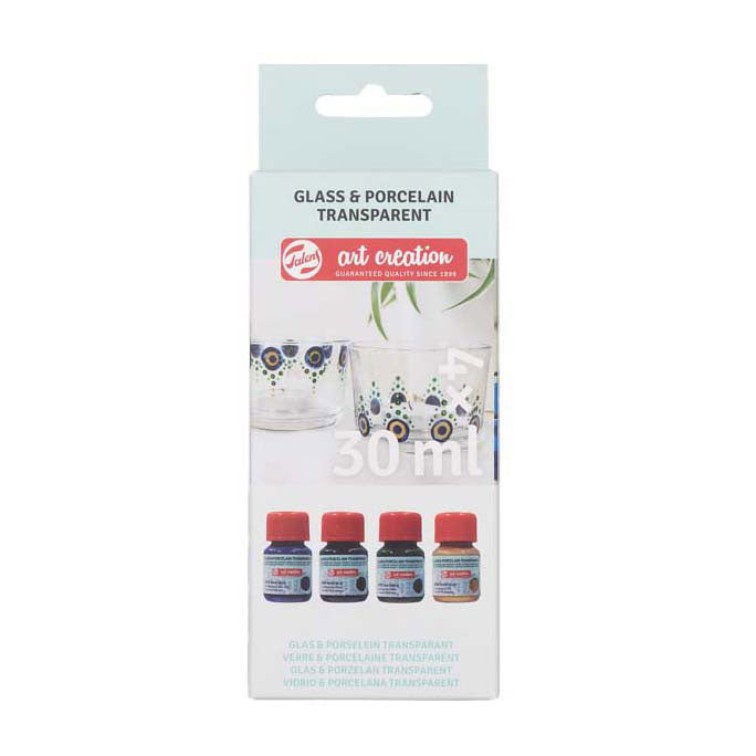 Load image into Gallery viewer, Talens art creation glas porselein transparant set 4 x 30 ml blauw