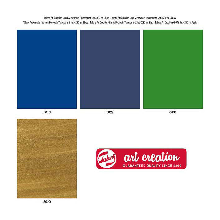 Load image into Gallery viewer, Talens art creation glas porselein transp. 4x30ml blauw