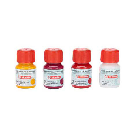 Load image into Gallery viewer, Talens art creation glas porseleintransp. 4x30ml rozefrost