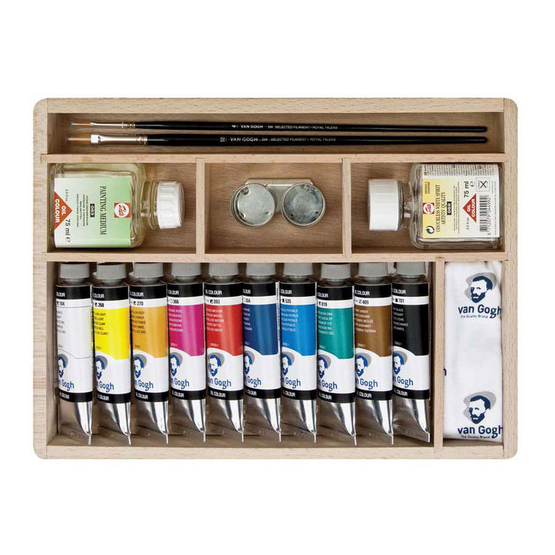 Load image into Gallery viewer, Talens van gogh olieverf kist basic met 10 kleuren 40ml