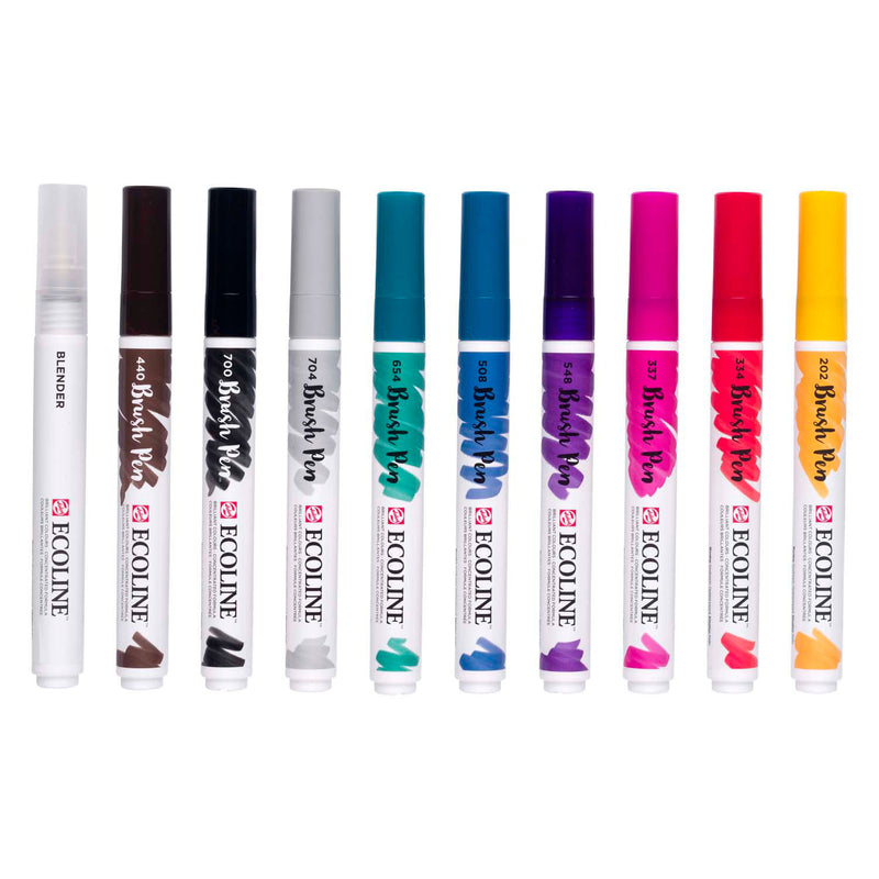 Load image into Gallery viewer, Bruynzeel ecoline brush pen set galaxy, 10 kleuren