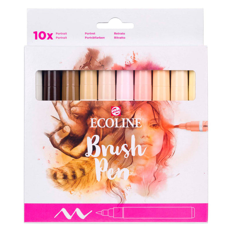 Load image into Gallery viewer, Ecoline brush pen set portret, 10 kleuren