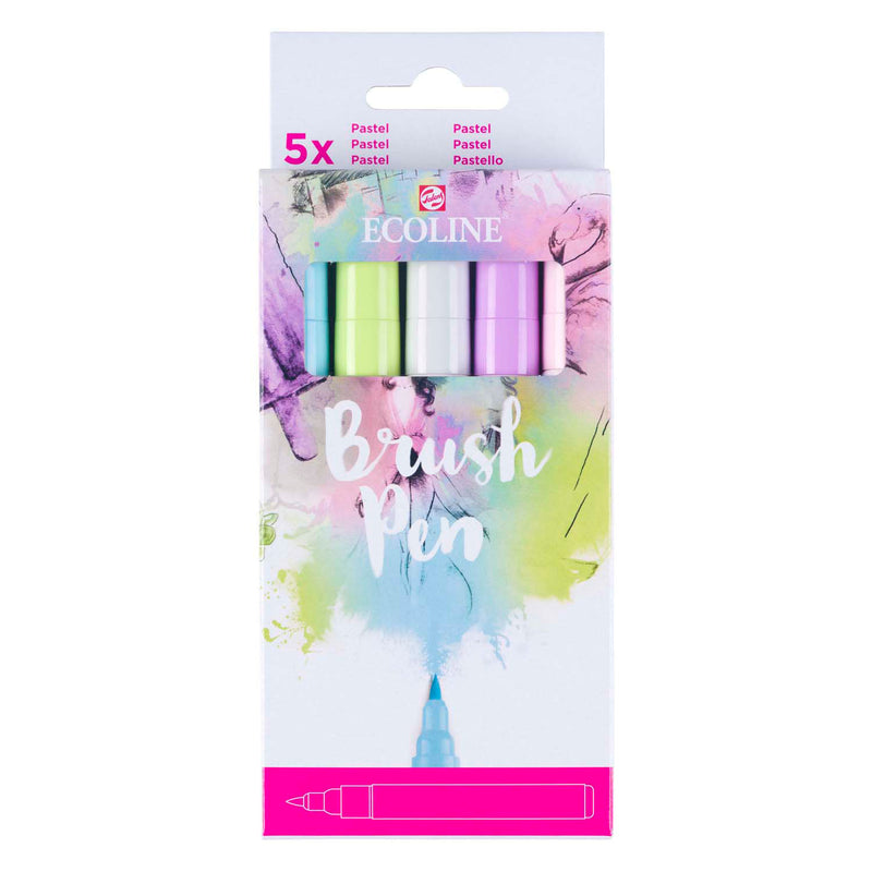 Load image into Gallery viewer, Ecoline brush pen set pastel, 5 kleuren