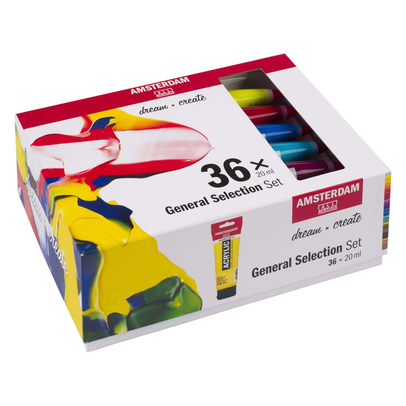 Afbeelding laden in galerijviewer, Bruynzeel amsterdam standard series acrylverf algemene selectie set 20ml, 36dlg.