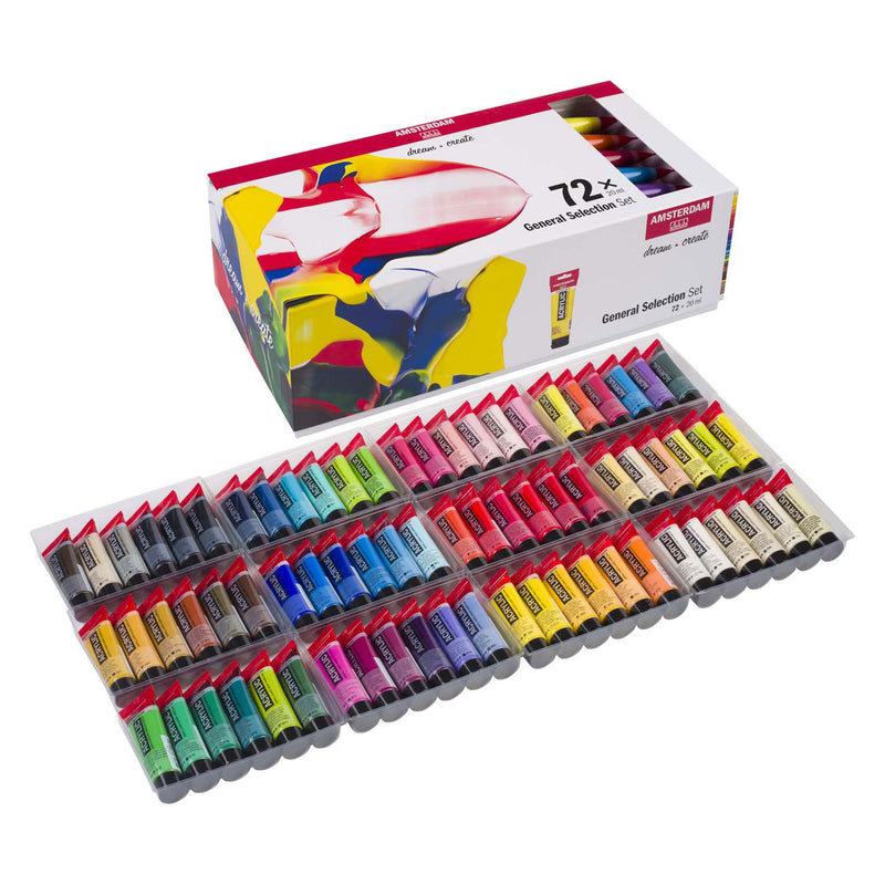 Load image into Gallery viewer, Bruynzeel amsterdam standard series acrylverf algemene selectie set 20ml, 72dlg.