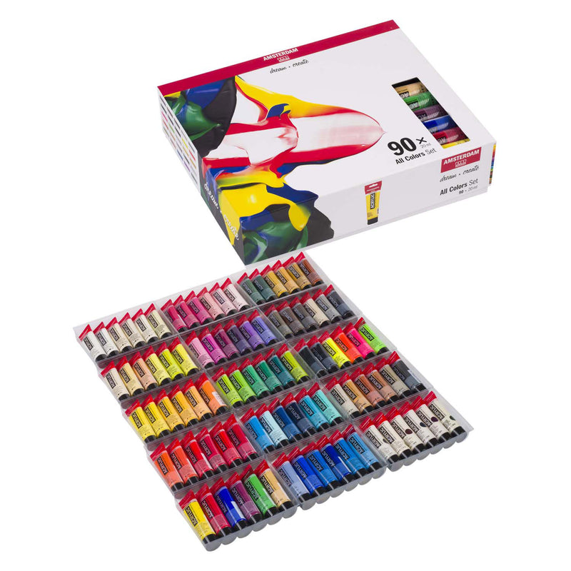 Afbeelding laden in galerijviewer, Bruynzeel amsterdam standard series acrylverf complete collectie set 20ml, 90dlg.