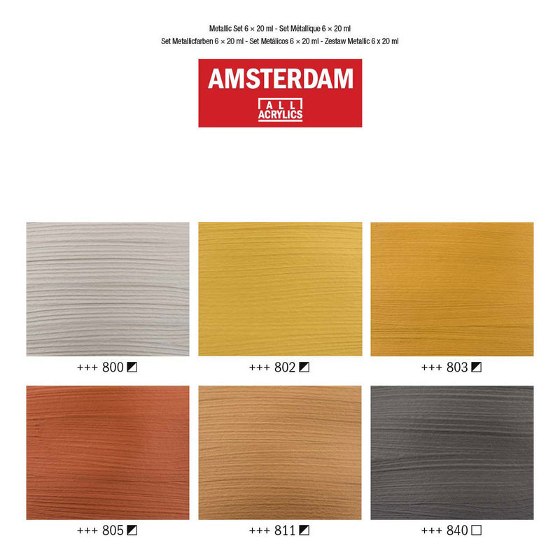 Load image into Gallery viewer, Amsterdam standard series acrylverf metallic set | 6 × 20 ml
