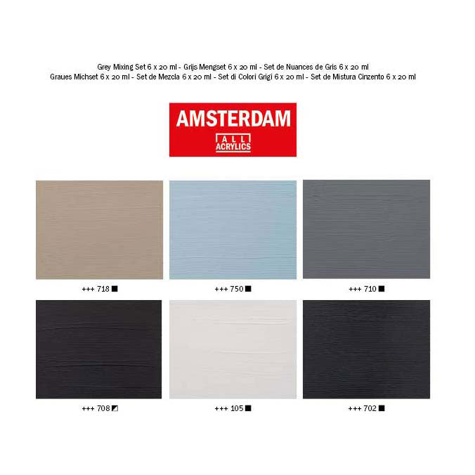 Afbeelding laden in galerijviewer, Bruynzeel amsterdam standard series acrylverf grijstinten set 20ml, 6dlg.