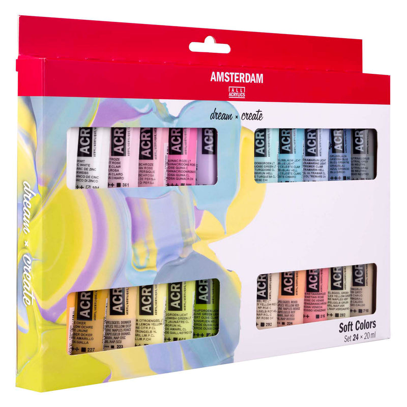 Load image into Gallery viewer, Bruynzeel amsterdam standard series acrylverf zachte kleuren set 20ml, 24dlg.