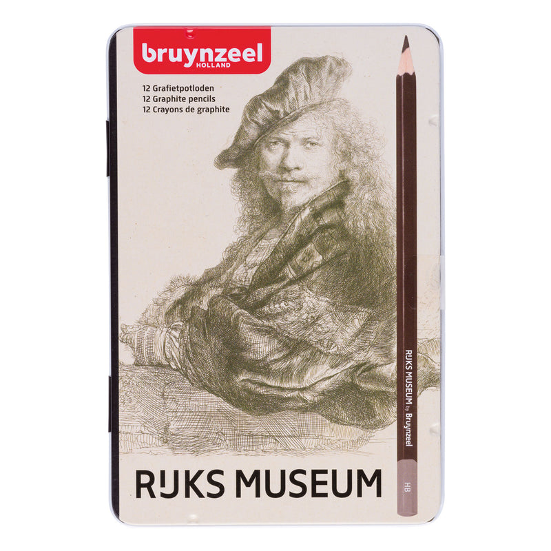 Load image into Gallery viewer, Bruynzeel • blik 12 grafietpotloden rijksmuseum - rembrandt van rijn