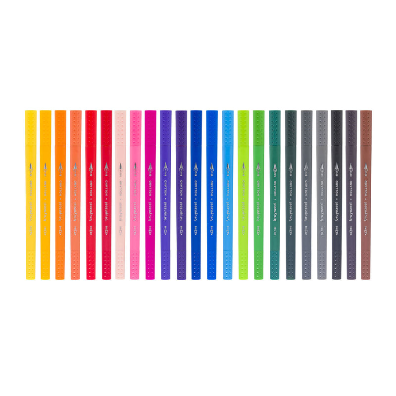 Load image into Gallery viewer, Bruynzeel fineliner brushpennen set - 24 kleuren voor tekenen.