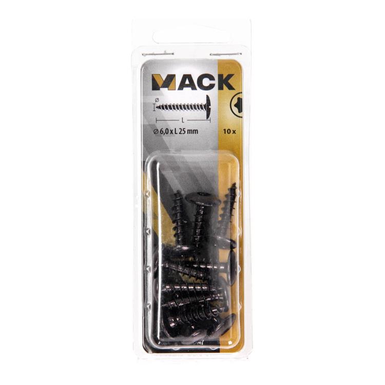 Load image into Gallery viewer, Mack 1069147 - luikschroef zwart 6,0 x 25 mm 10st | 5 stuks