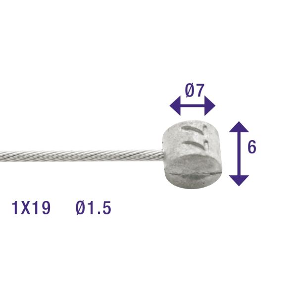 Load image into Gallery viewer, Rem binnenkabel Elvedes 2250mm RVS ø1,5mm T-nippel (op kaart)