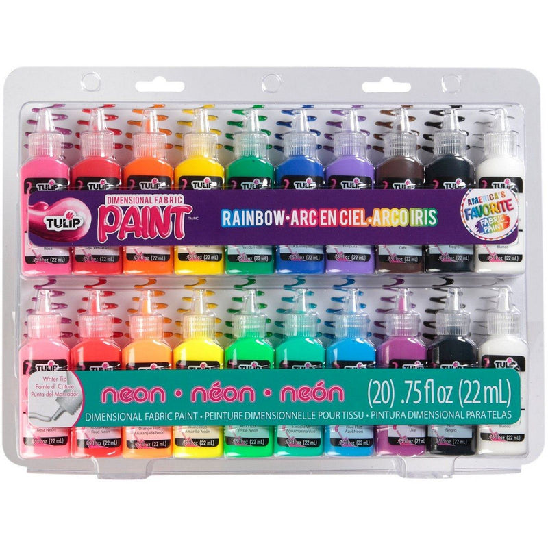 Load image into Gallery viewer, Tulip • 3d textielverf 22ml rainbow neon 20st.