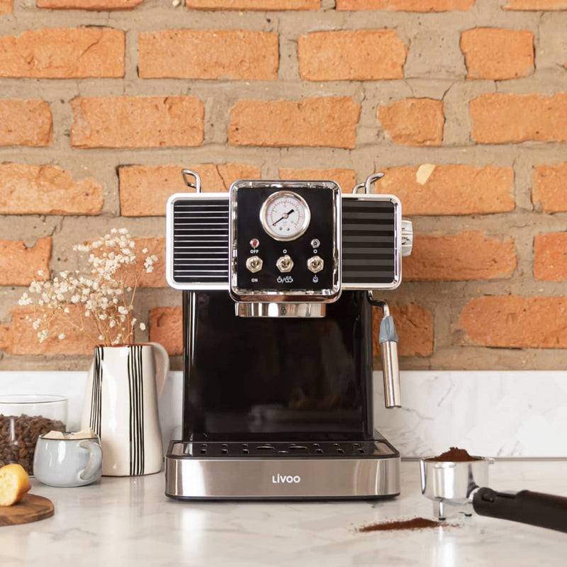 Load image into Gallery viewer, Livoo Livoo Espressomachine met melkopschuimer 1350 W 1,5 L zwart