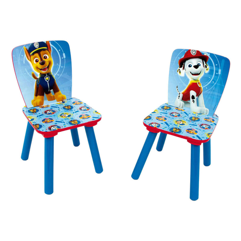 Afbeelding laden in galerijviewer, Paw patrol set houten tafel met twee stoelen - 3dlg.
