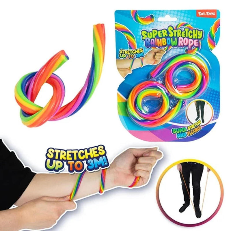 Load image into Gallery viewer, Toi-toys super rekbaar touw rainbow 2 stuks