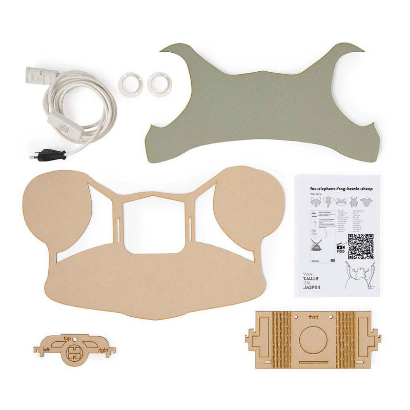 Load image into Gallery viewer, Van tjalle en jasper - kikker wandlamp - hout