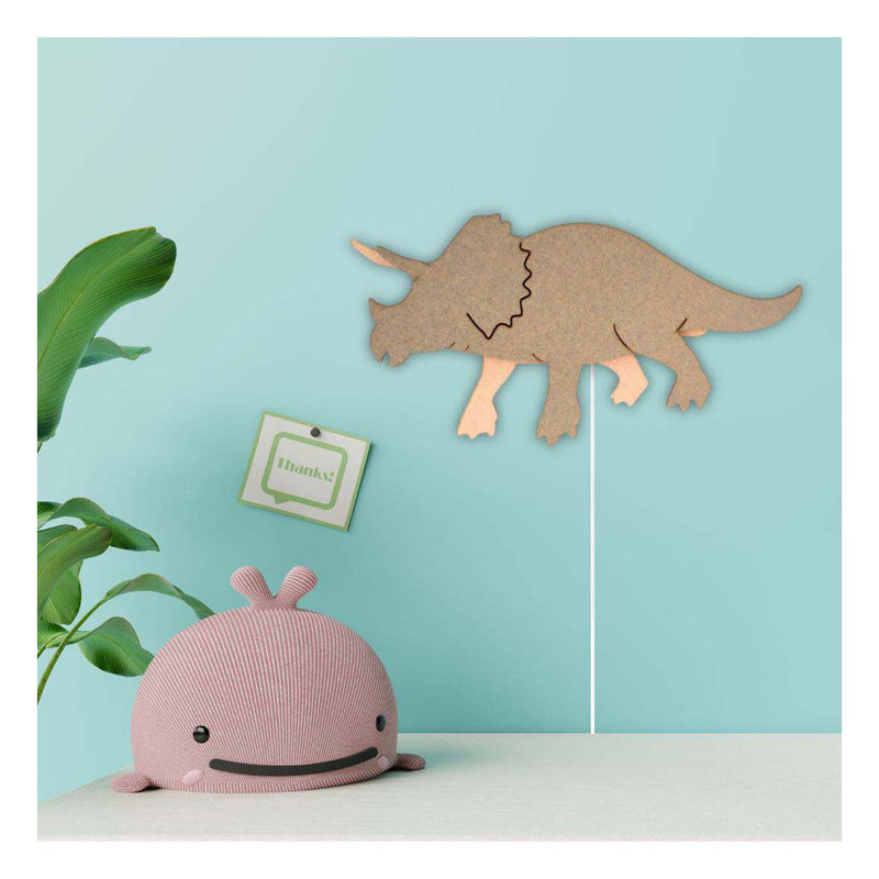 Load image into Gallery viewer, Van tjalle en jasper - dino wandlamp triceratops - hout