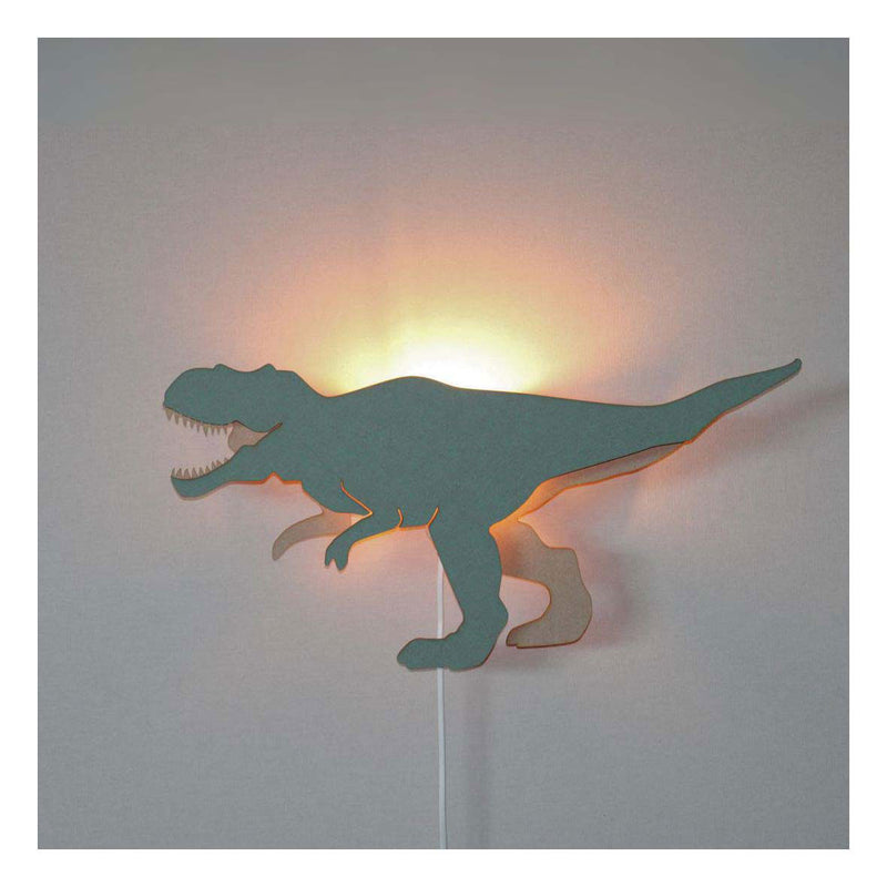 Load image into Gallery viewer, Van tjalle en jasper - dino wandlamp t-rex - hout