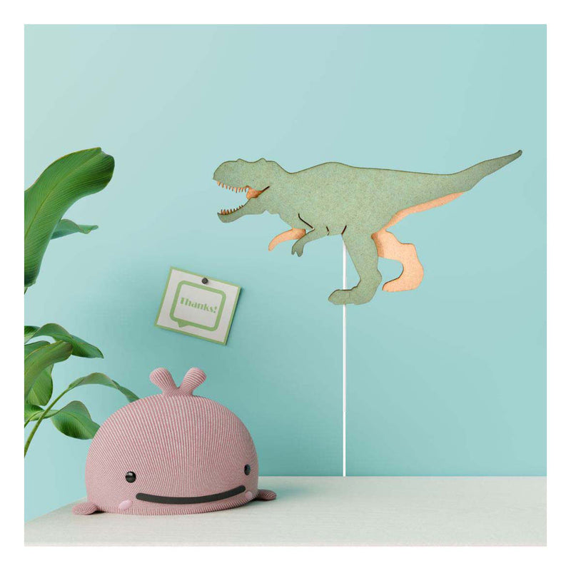 Load image into Gallery viewer, Van tjalle en jasper - dino wandlamp t-rex - hout