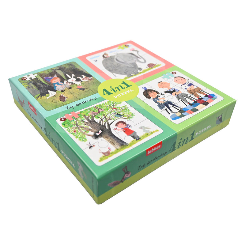 Load image into Gallery viewer, Lobbes dieren van fiep 4in1 puzzel