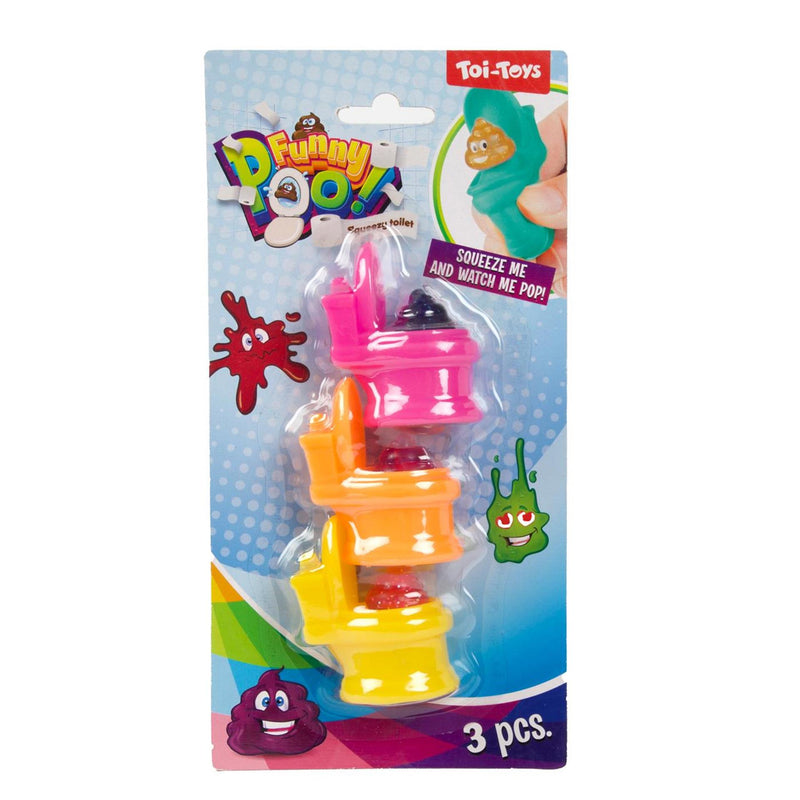 Afbeelding laden in galerijviewer, Toi-toys funny poo knijptoiletten glitter drol set van 3 stuks 2 assorti