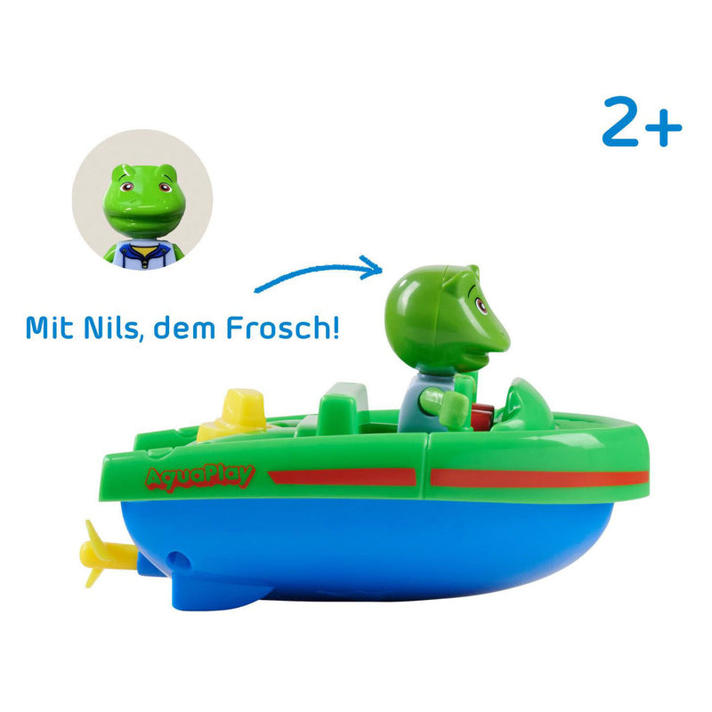 Load image into Gallery viewer, Aquaplay - waterbaanaccessoire - sportboot met kikker - badspeelgoed - groen