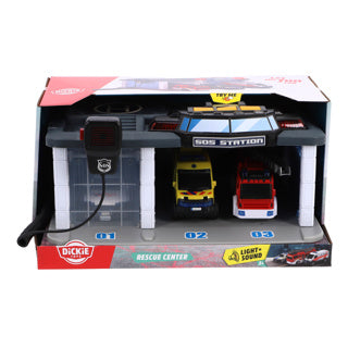 Load image into Gallery viewer, Dickie toys sos - rescue center nederlandse reddingsdiensten - politie - brandweer - ambulance - vanaf 3 jaar - speelgoedgarage