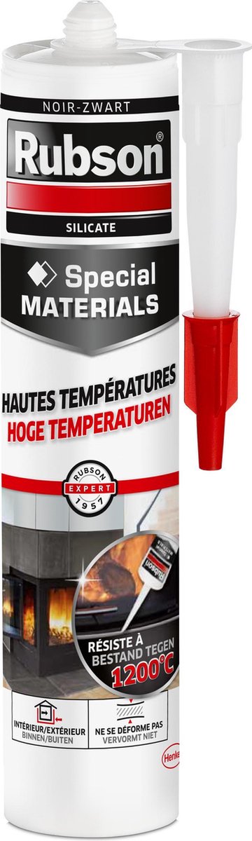 Afbeelding laden in galerijviewer, Rubson hoge temperaturen zwarte kit 280 ml bouwkit | bestand tegen hoge temperaturen | ideaal voor hittebestendige toepassingen | sterk en duurzaam