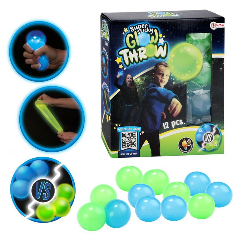 Load image into Gallery viewer, Toi-toys toi toys glow in the dark ballen glow throw 12-delig