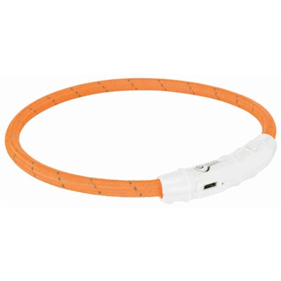 Load image into Gallery viewer, Trixie lichtgevende halsband hond flash usb tpu nylon oranje