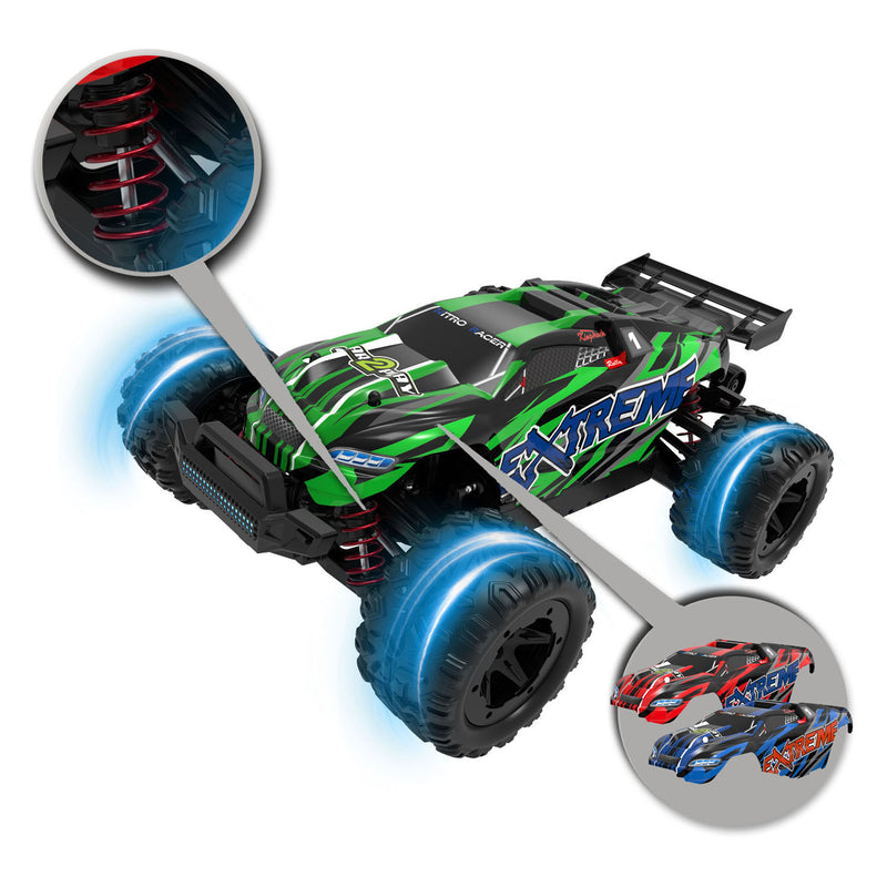 Load image into Gallery viewer, Gear2play rc nitro racer terreinwagen 1:18 - incl. 2 oplaadbare batterijen - high speed 35 km u - all weather terreinbanden