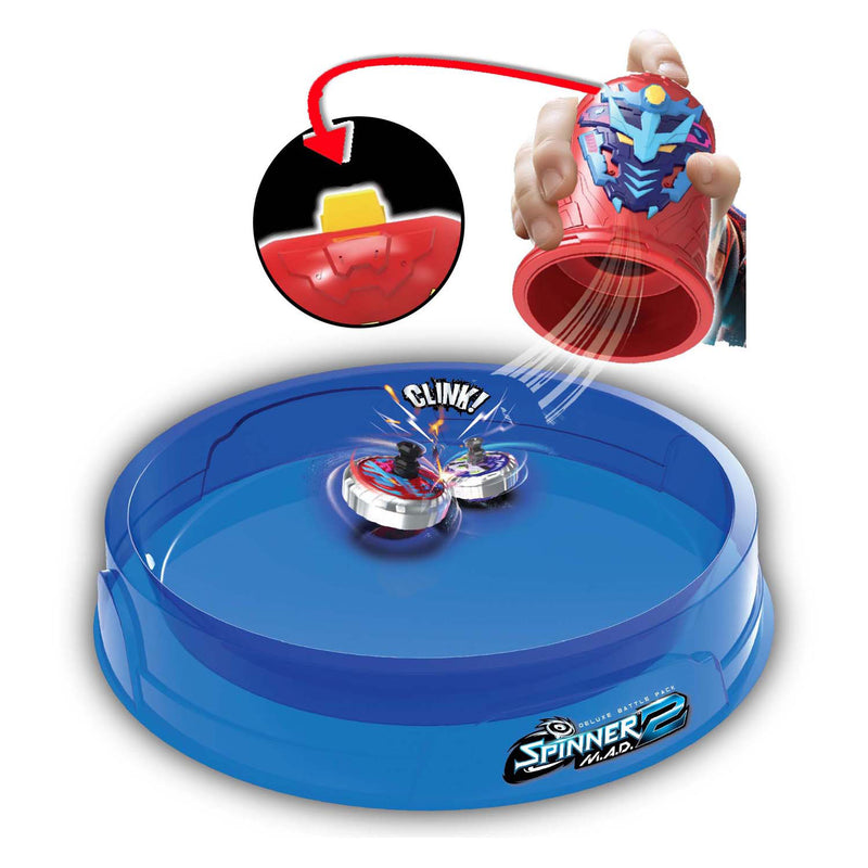 Load image into Gallery viewer, Silverlit spinner mad 2 deluxe battle pack - 2 shakers, 2 spinners, 1 battle arena