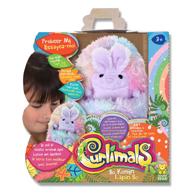 Load image into Gallery viewer, Curlimals Bo The Rainbow Bunny Interactieve Knuffel