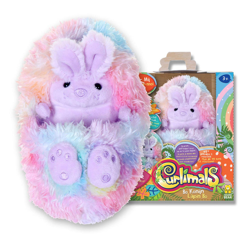 Load image into Gallery viewer, Curlimals Bo The Rainbow Bunny Interactieve Knuffel