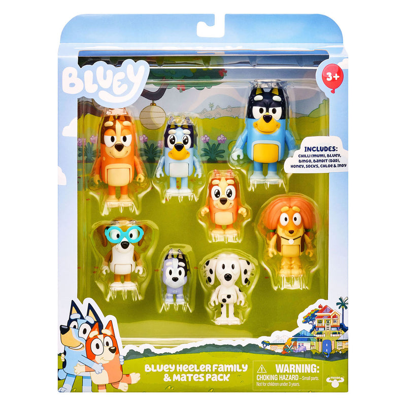 Load image into Gallery viewer, Spectron bluey speelfiguren familie vrienden, 8st.