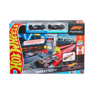 Load image into Gallery viewer, Hot wheels racing formula 1 startplaats baanset en 2 metalen f1 auto's