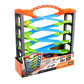 Load image into Gallery viewer, No brand racebaan deluxe met 5 lagen en 2 auto's