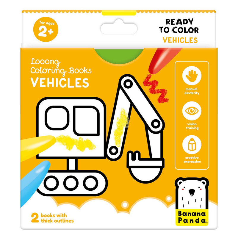 Load image into Gallery viewer, Banana panda - kleurboekje klaar om voertuigen te tekenen