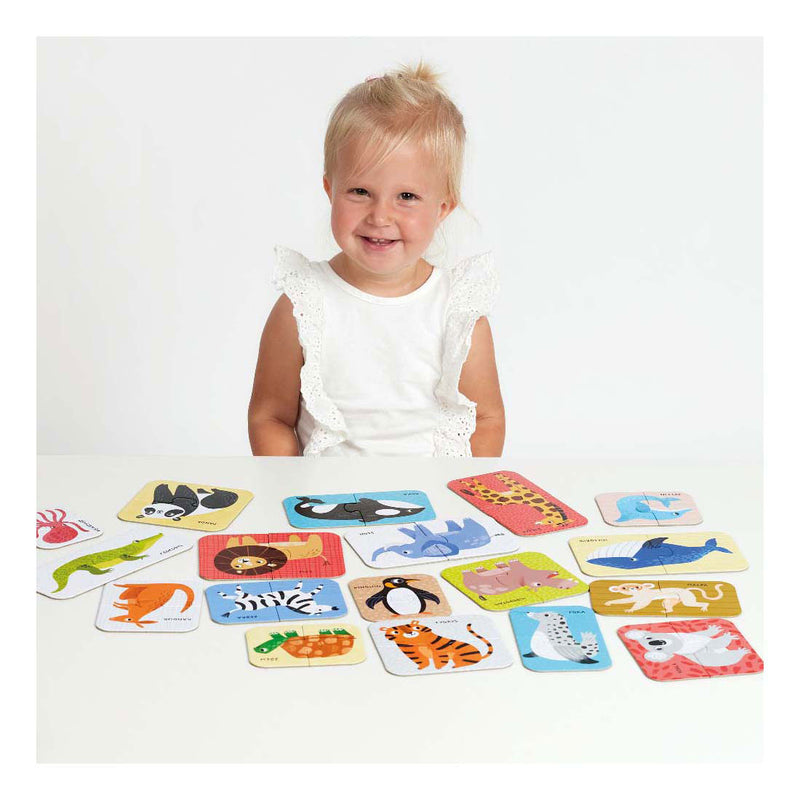 Load image into Gallery viewer, Banana panda - puzzelparen wilde dieren - 18dlg.