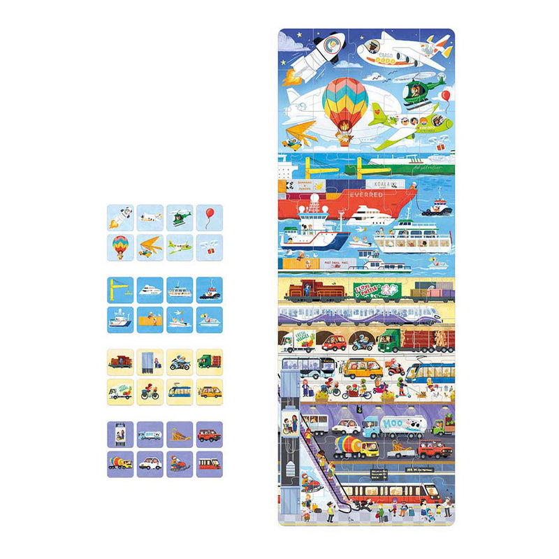 Afbeelding laden in galerijviewer, Banana panda puzzel transport educatief speelgoed voertuigen 60 stukjes.