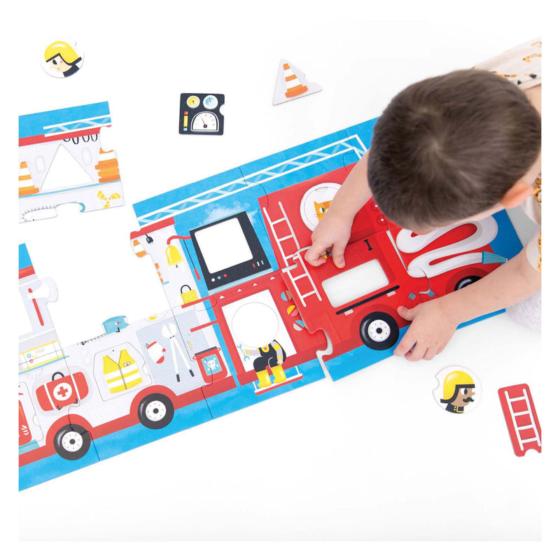 Load image into Gallery viewer, Banana panda - maak de puzzel passend brandweerwagen - 23st.