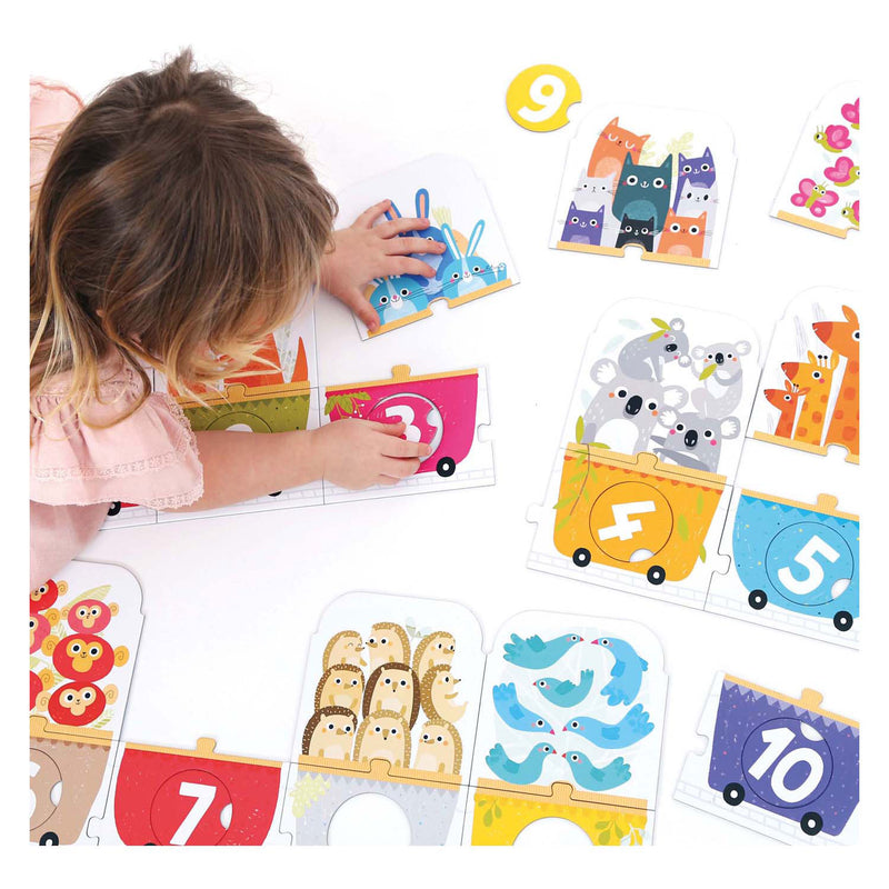 Load image into Gallery viewer, Banana panda - maak de puzzel passend nummer trein - 30st.