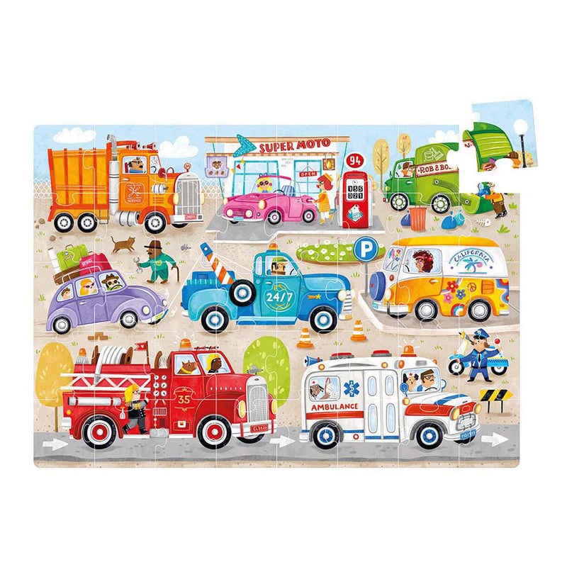 Load image into Gallery viewer, Banana panda puzzel auto's - educatief speelgoed karton 40 stukjes.